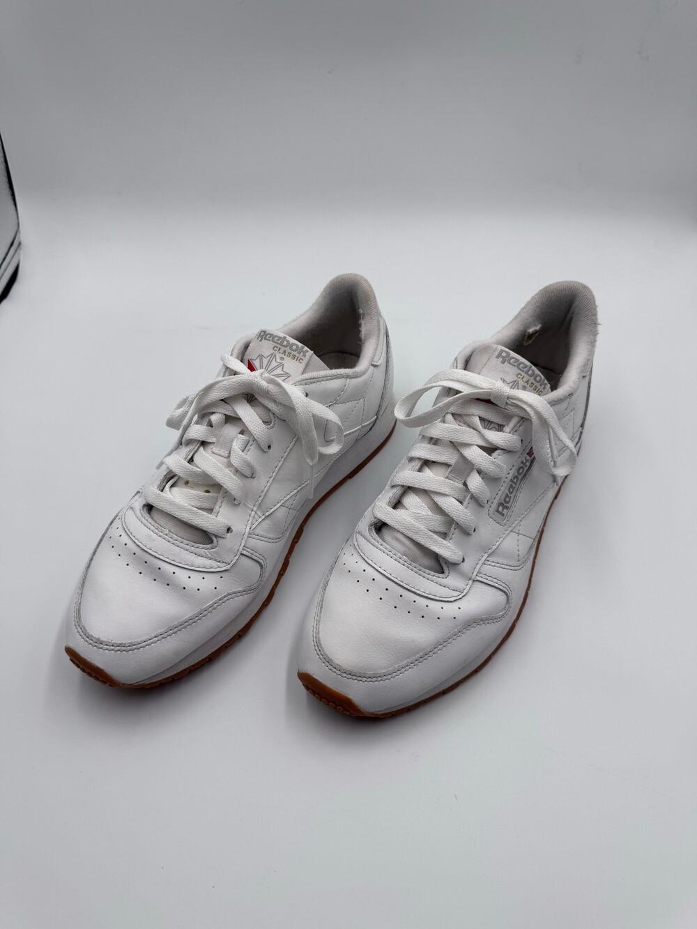 Reebok Classic Leather White Gum Sole Sneakers Womens Size 8 EU38.5 Retro Casual